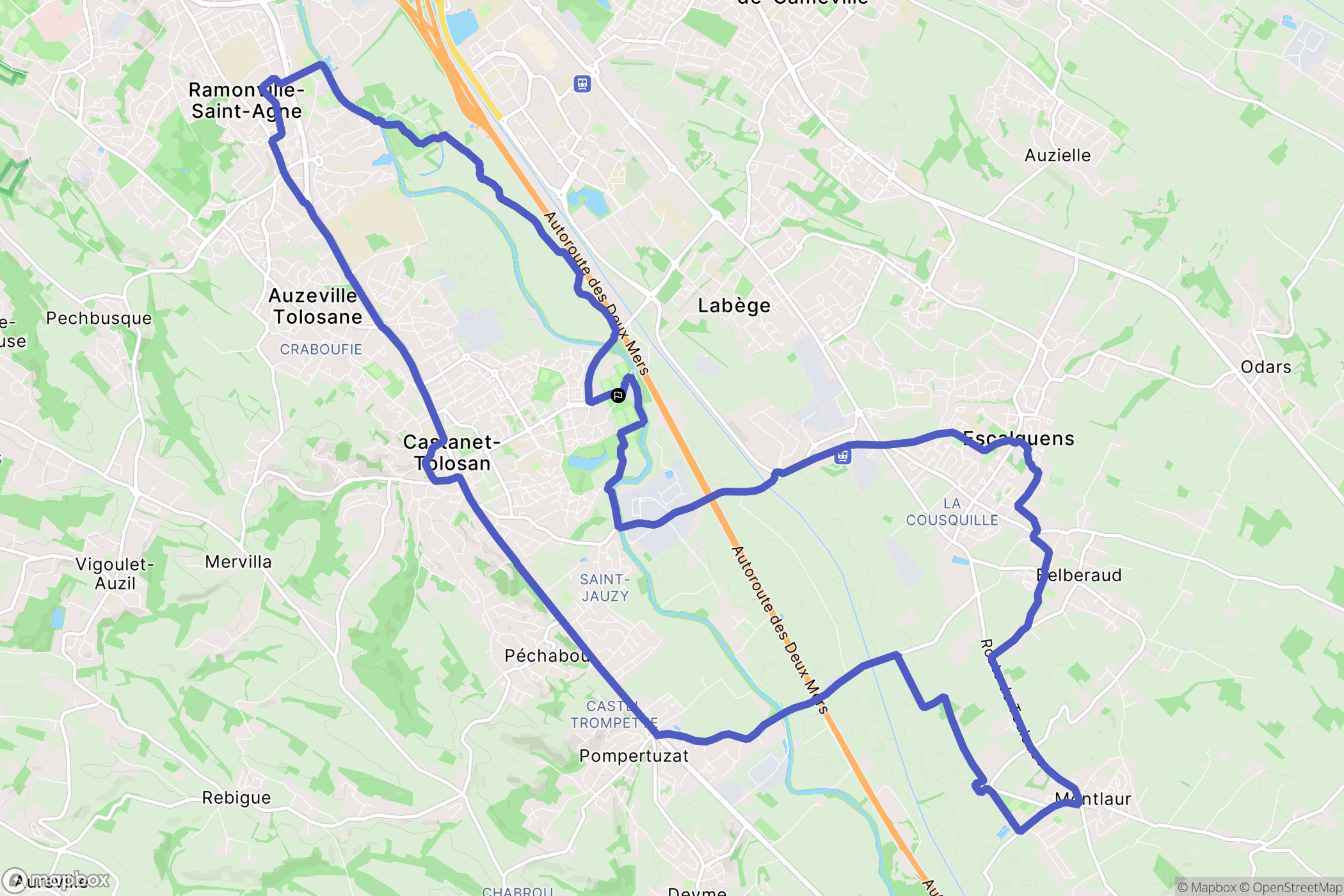 Castanet-Tolosan : carte du parcours de randonnée - France