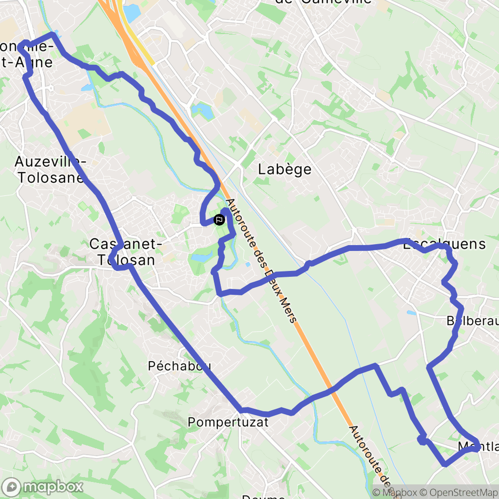 Castanet-Tolosan : carte du parcours de randonnée - France
