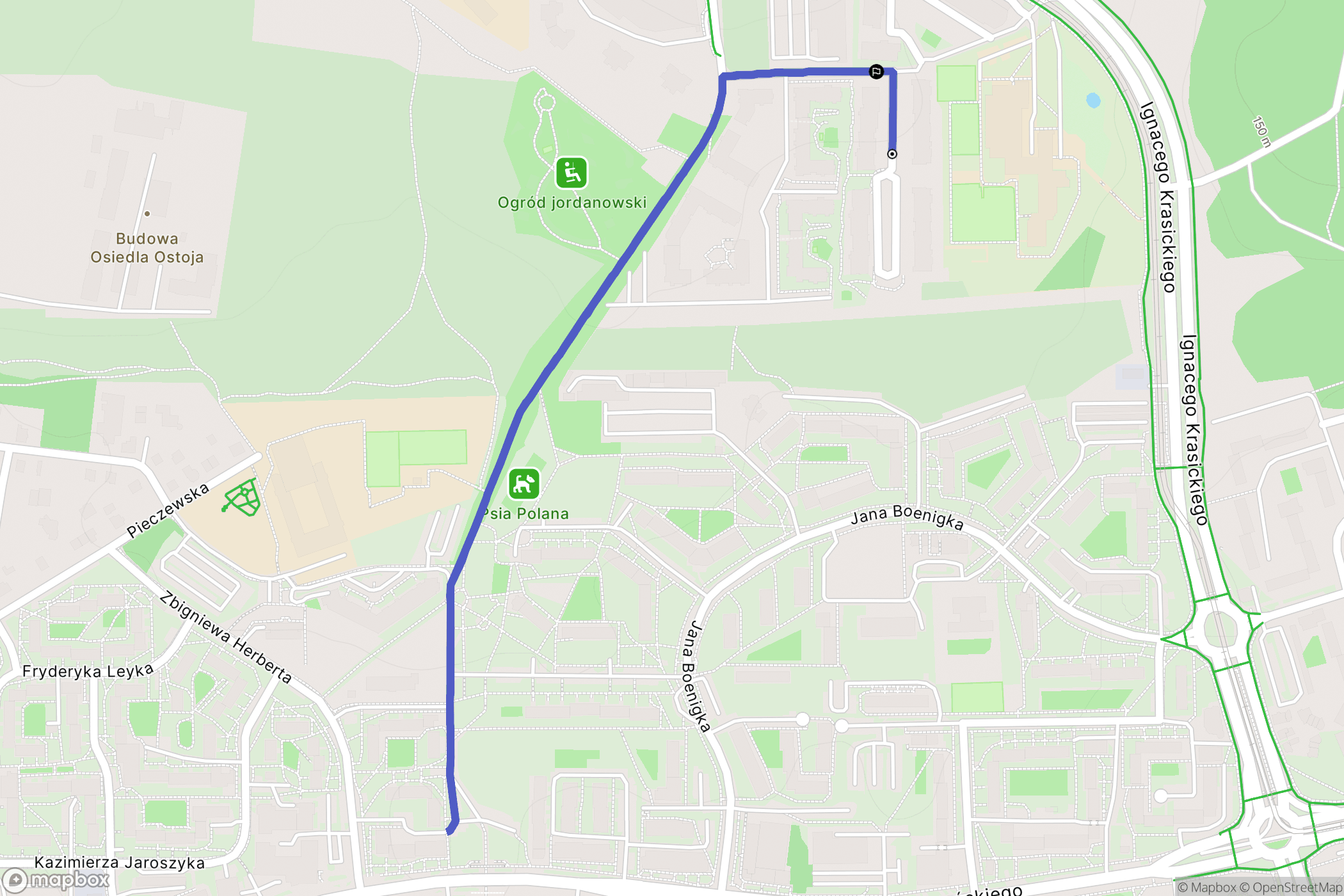 Olsztyn: mapa trasy - Poland