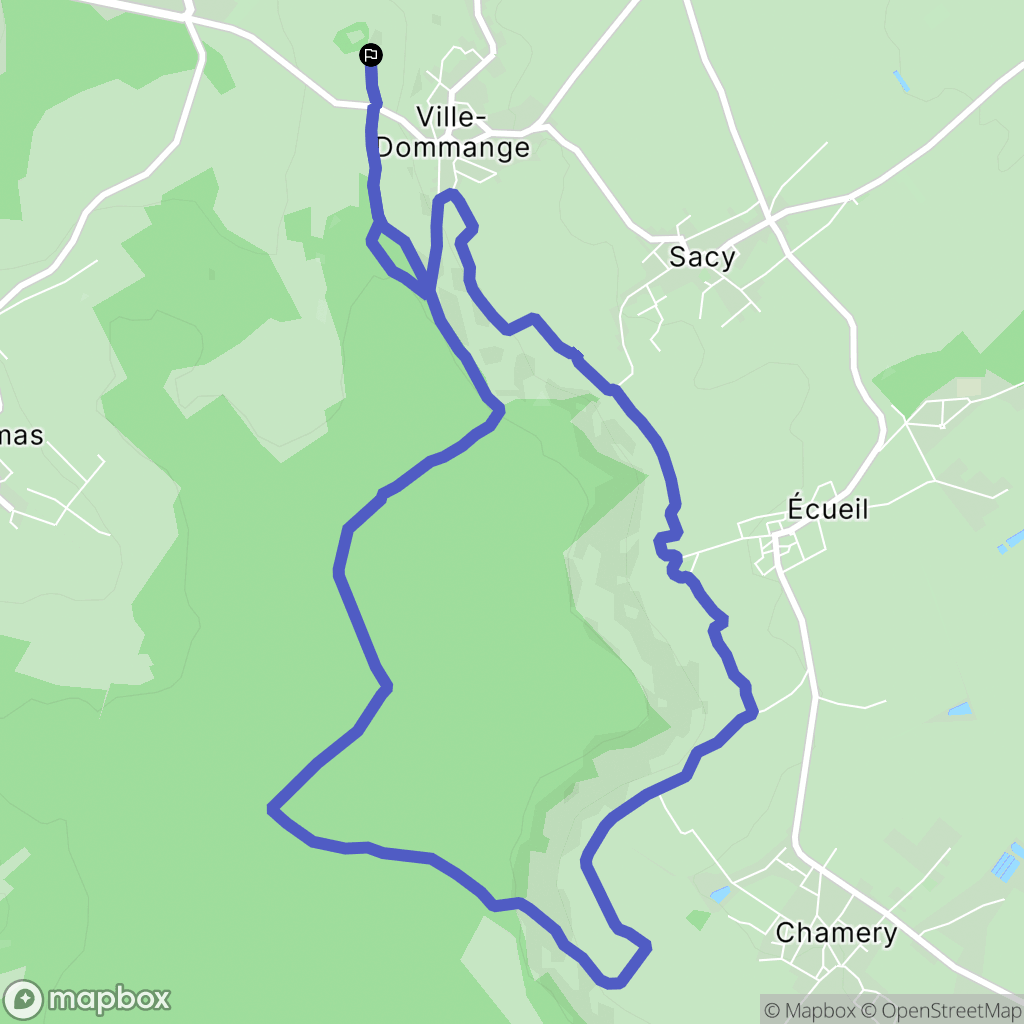 Ville-Dommange : carte du parcours de randonnée - France