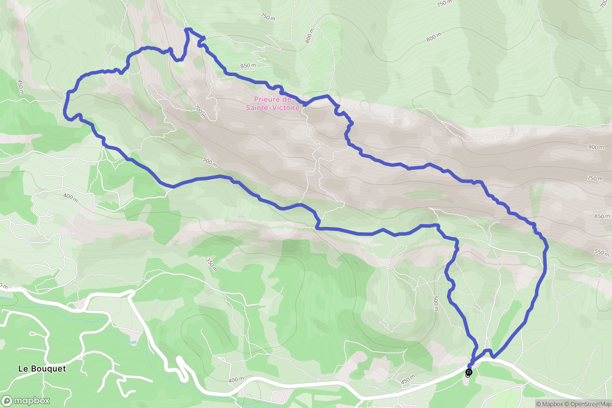 Saint-Antonin-sur-Bayon : carte du parcours de randonnée - France