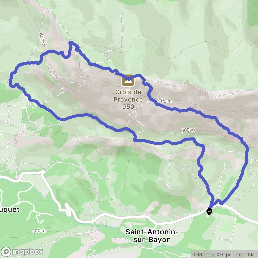 Saint-Antonin-sur-Bayon : carte du parcours de randonnée - France