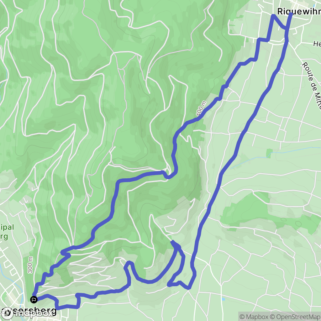 Kaysersberg : carte du parcours de randonnée - France
