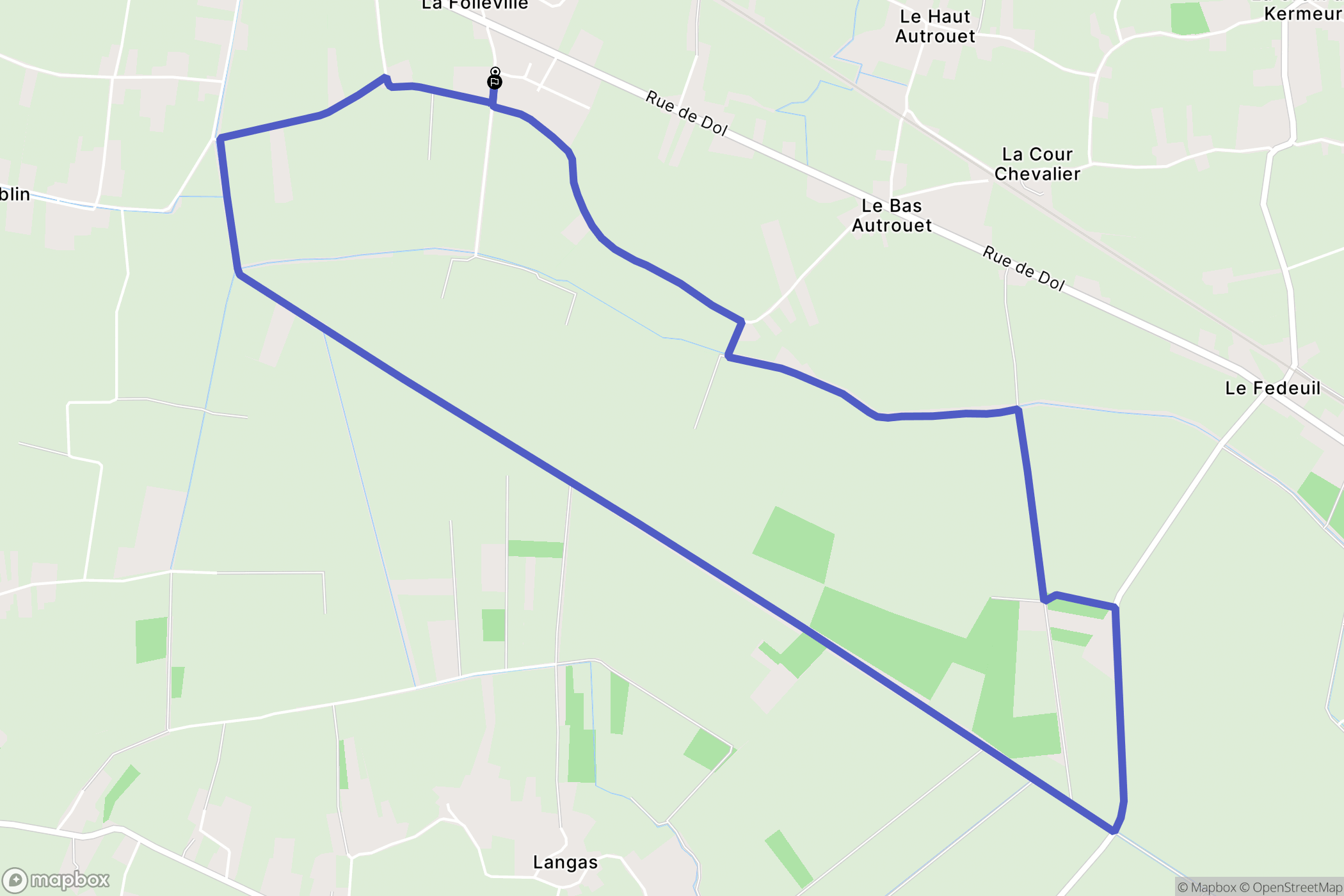 La Fresnais : carte du parcours de randonnée - France