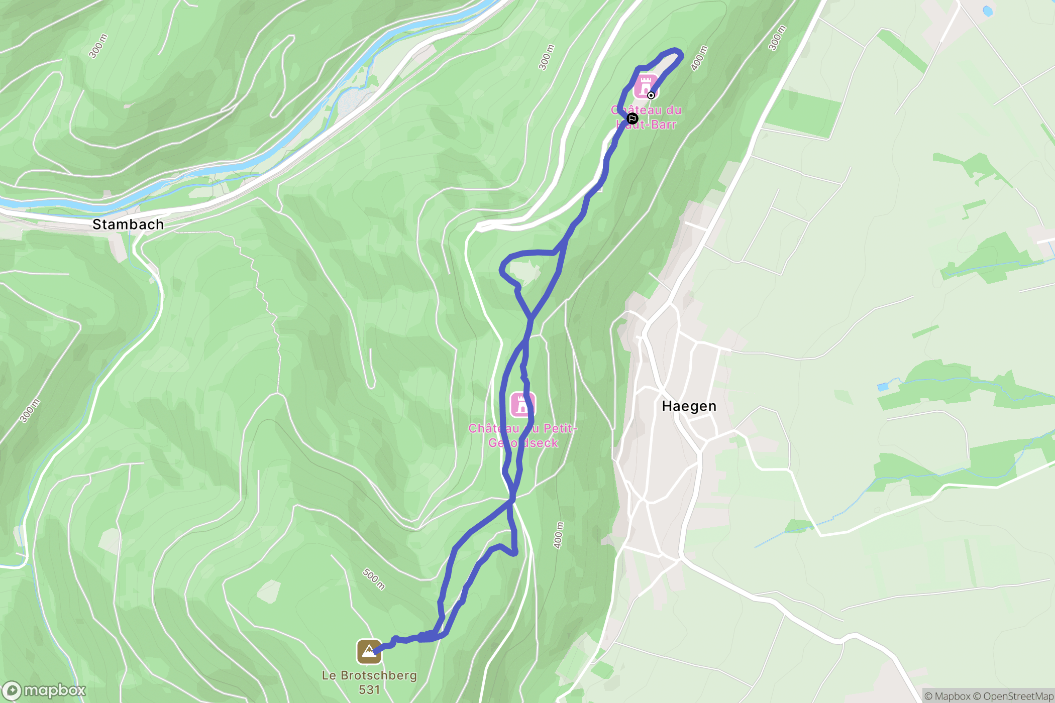 Saverne : carte du parcours de randonnée - France