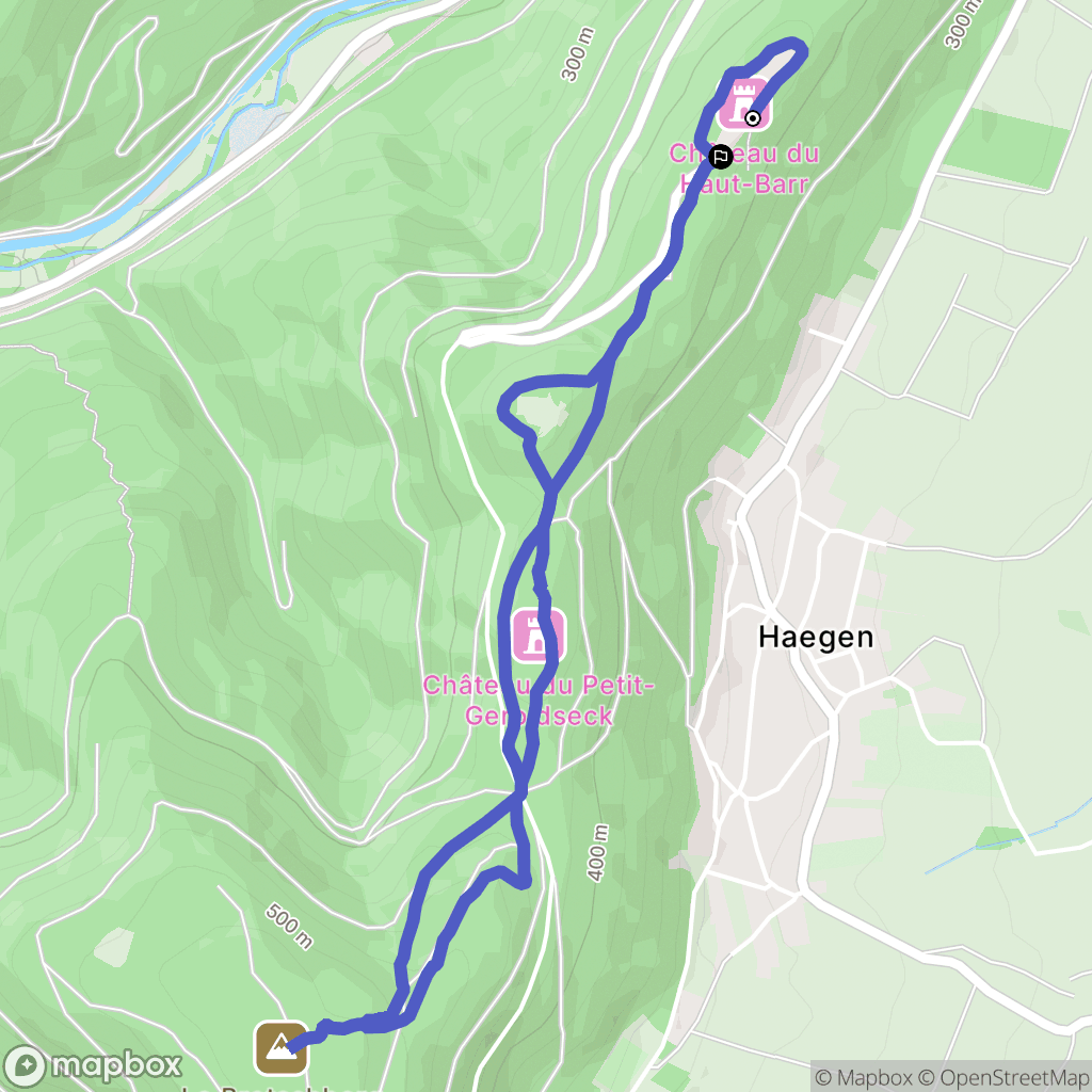 Saverne : carte du parcours de randonnée - France