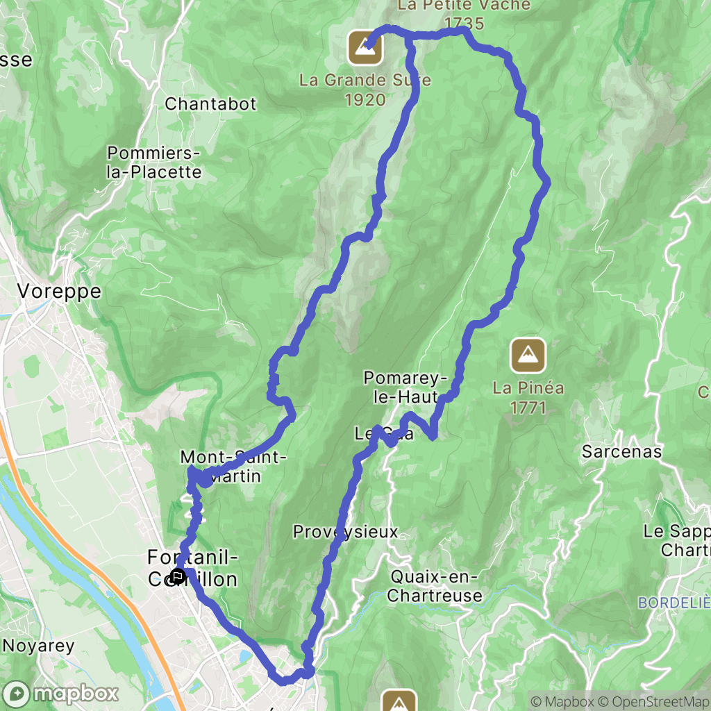 Fontanil-Cornillon : carte du parcours de randonnée - France