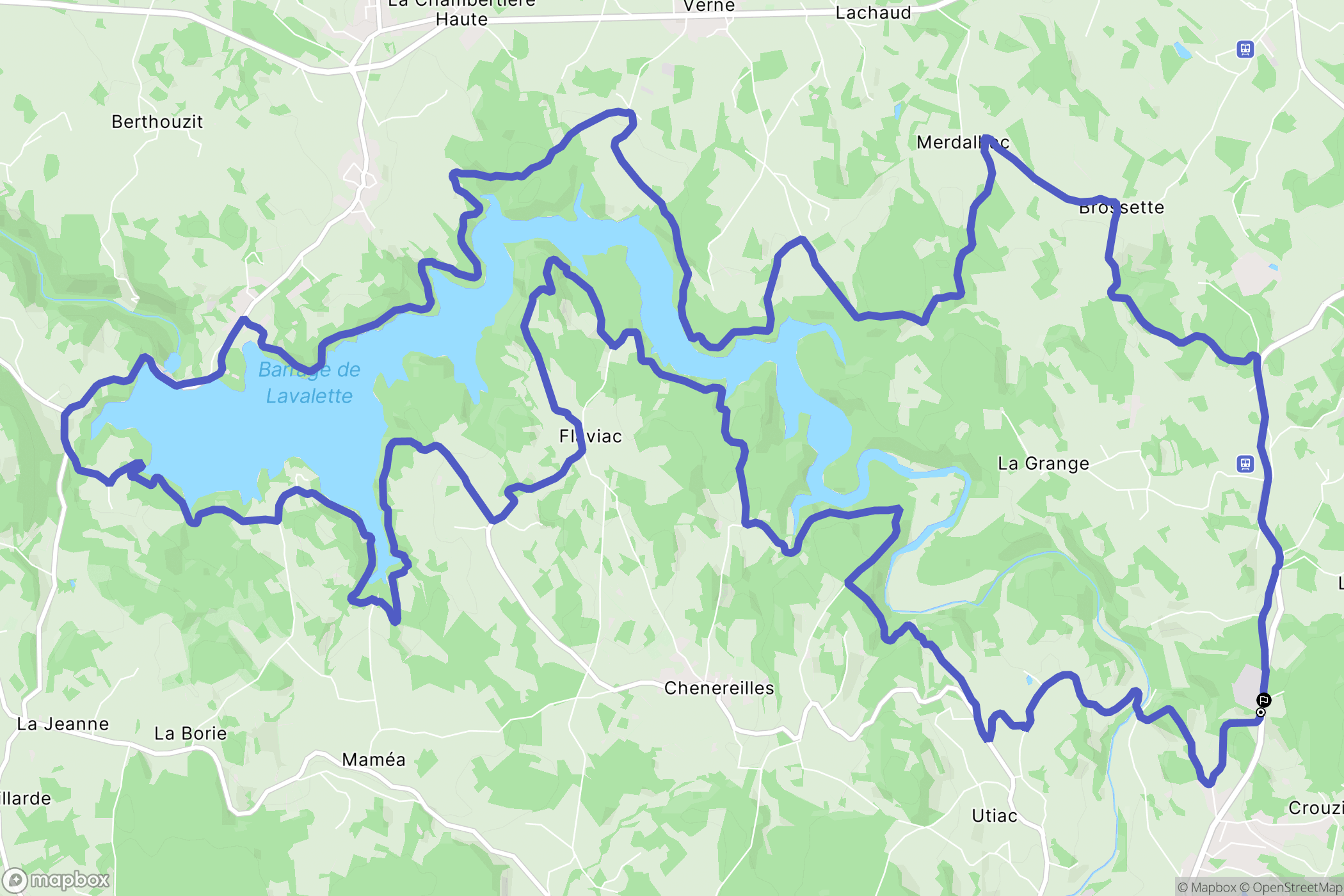 Tence : carte du parcours de randonnée - France
