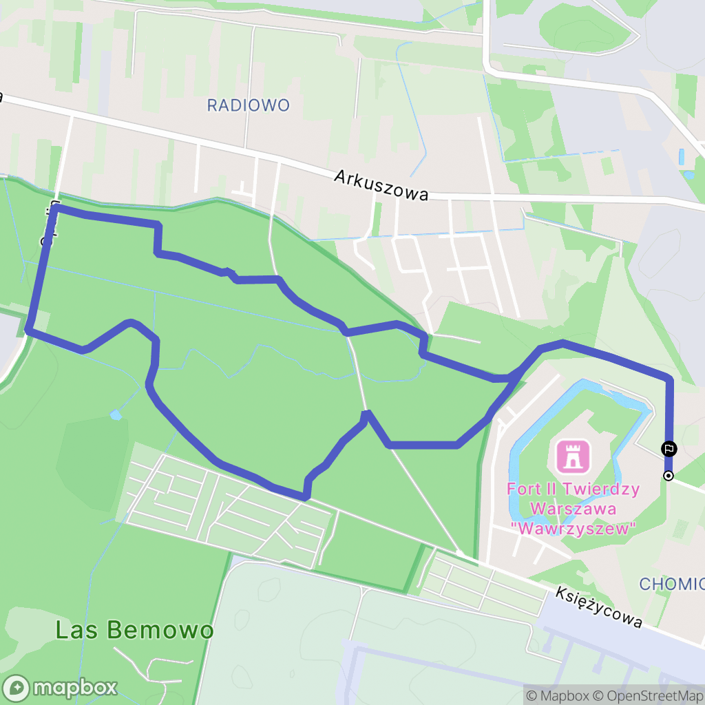 Warszawa: mapa trasy - Poland