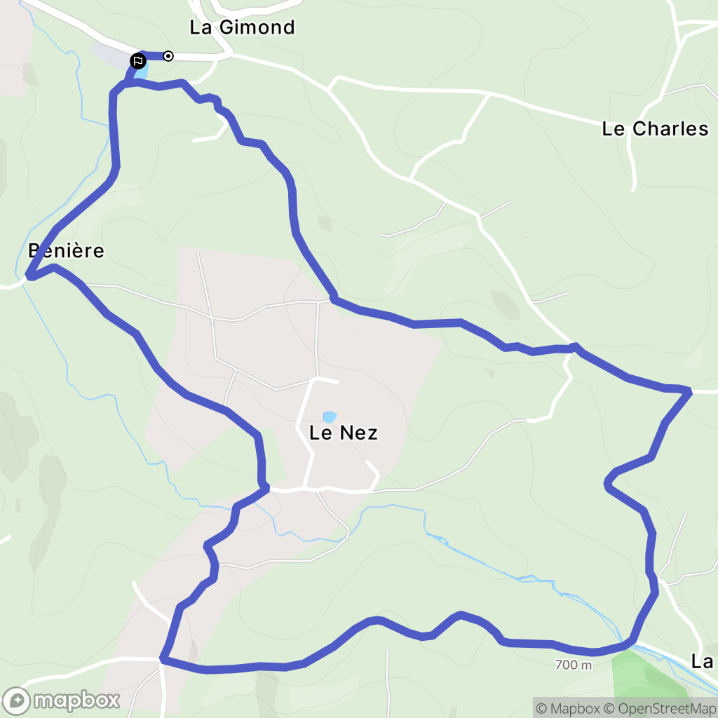 La Gimond : carte du parcours de randonnée - France