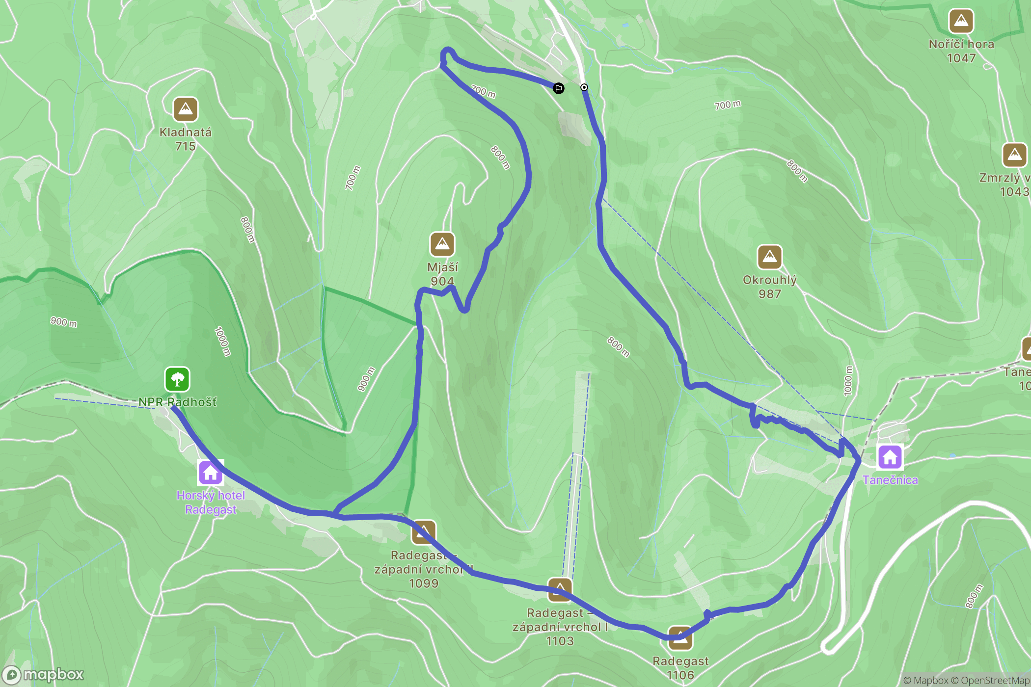 Trojanovice: mapa trasy - Czechia