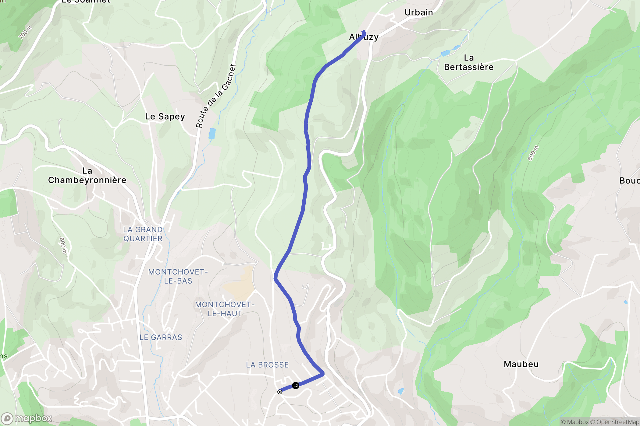 Sorbiers : carte du parcours de randonnée - France