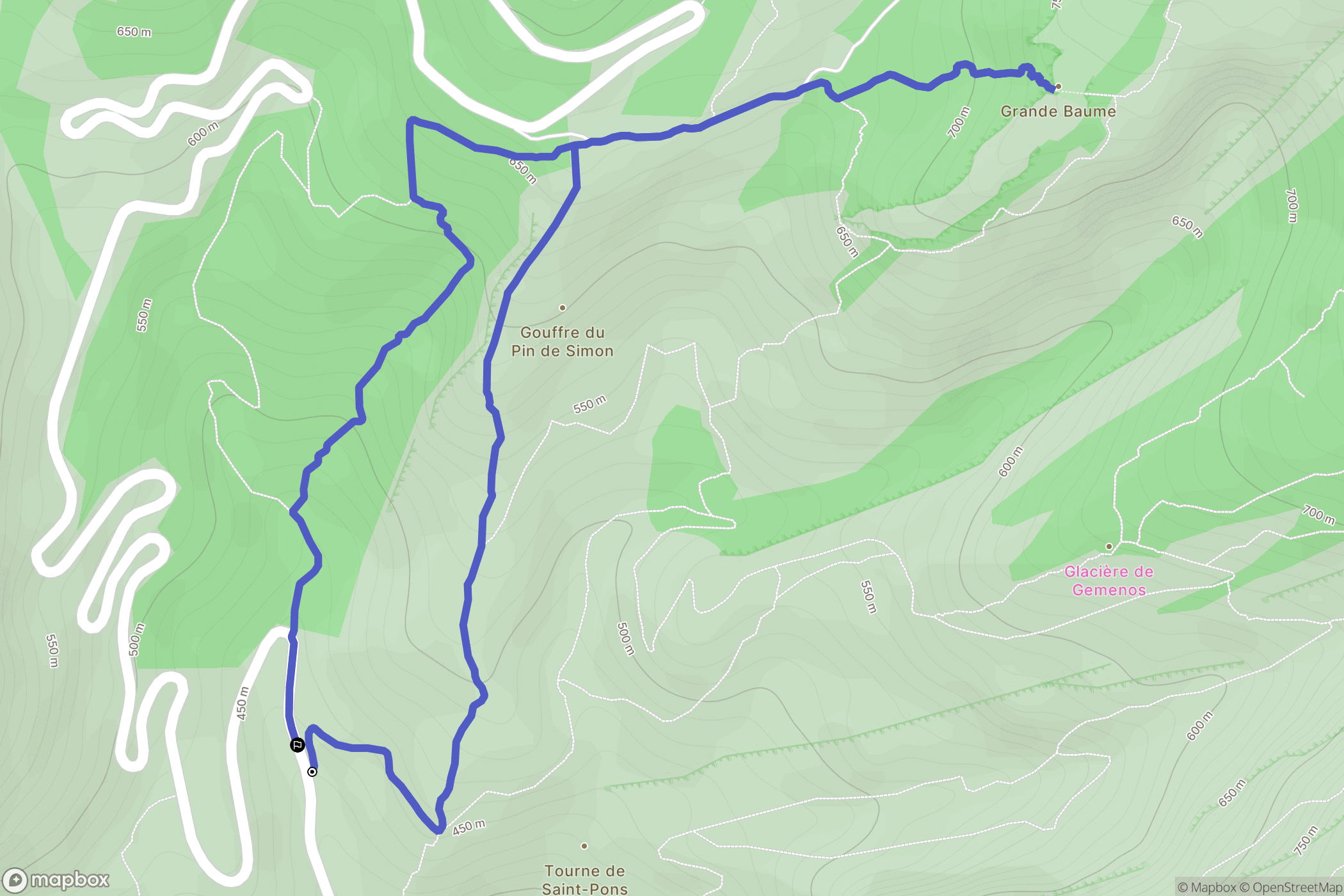 Gémenos : carte du parcours de randonnée - France