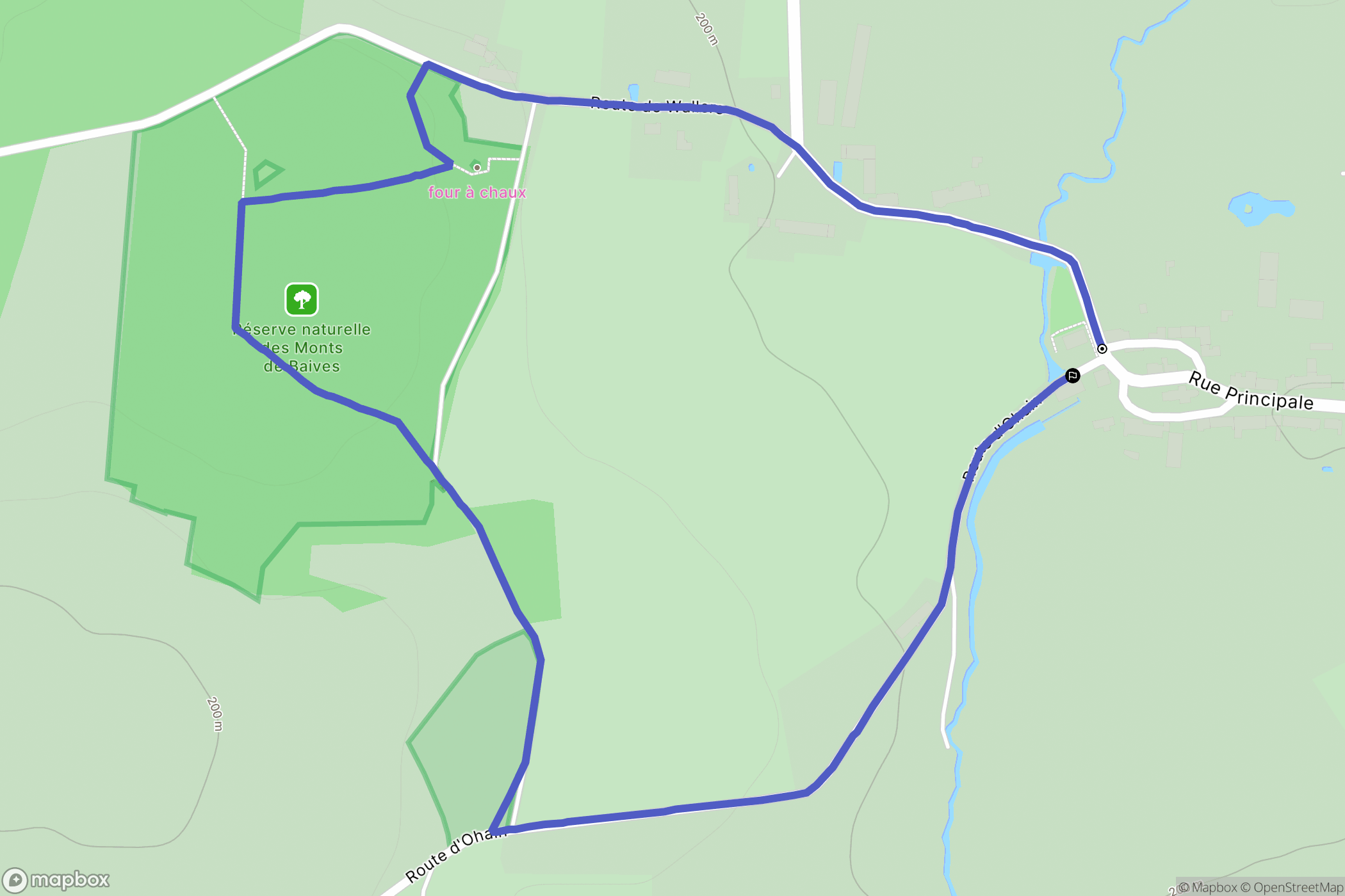 Baives : carte du parcours de randonnée - France
