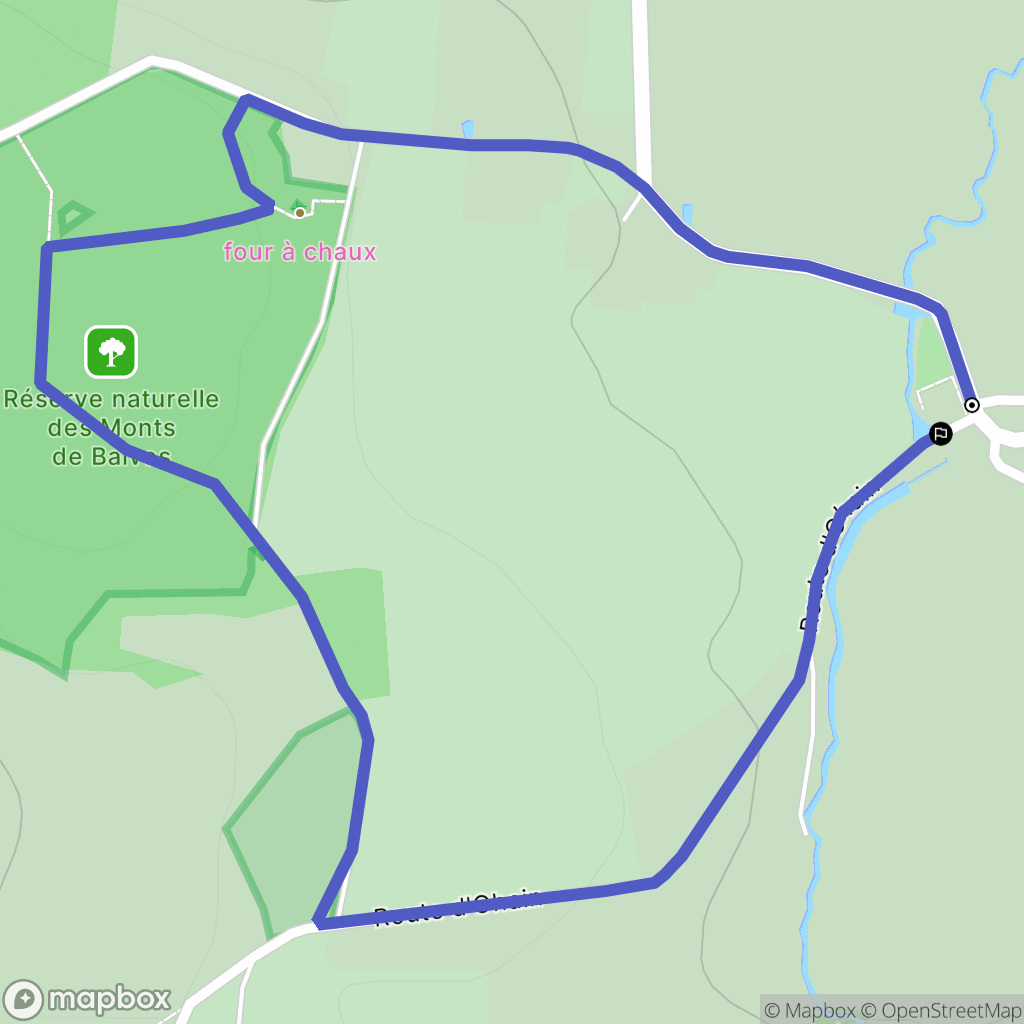 Baives : carte du parcours de randonnée - France