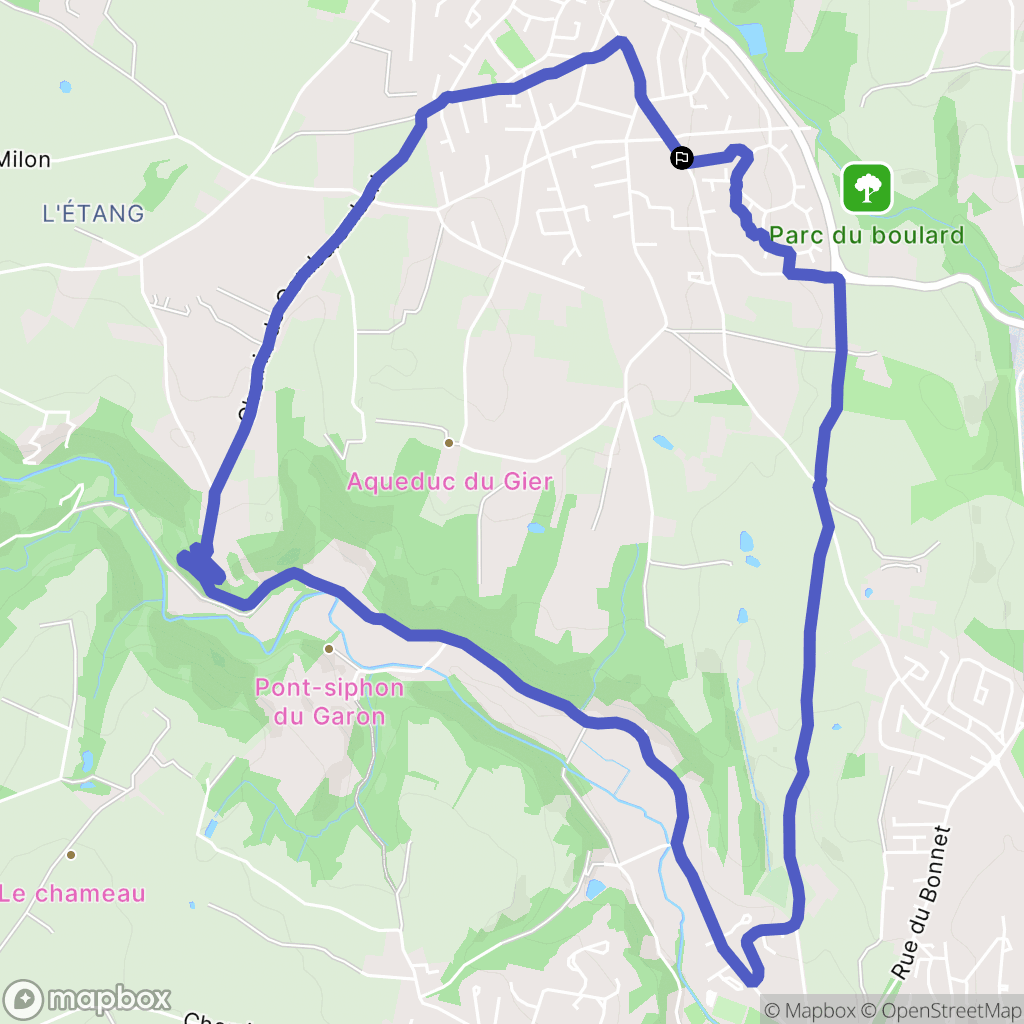 Chaponost : carte du parcours de randonnée - France