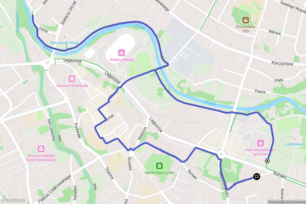 Krosno: mapa trasy - Poland