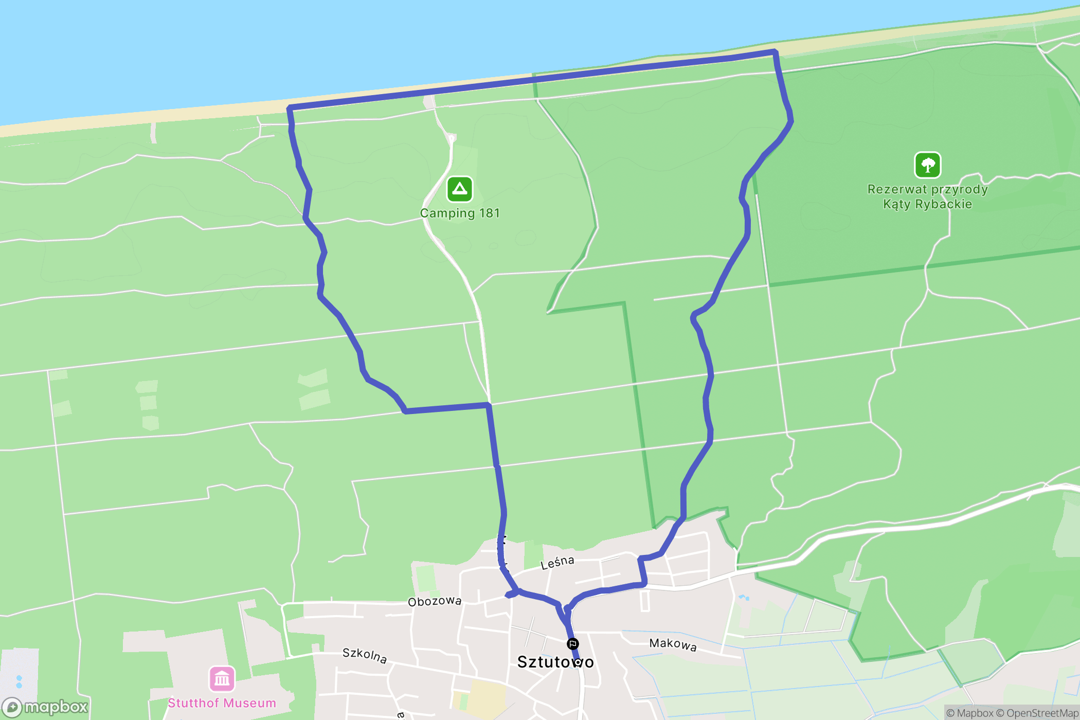 Sztutowo: mapa trasy - Poland