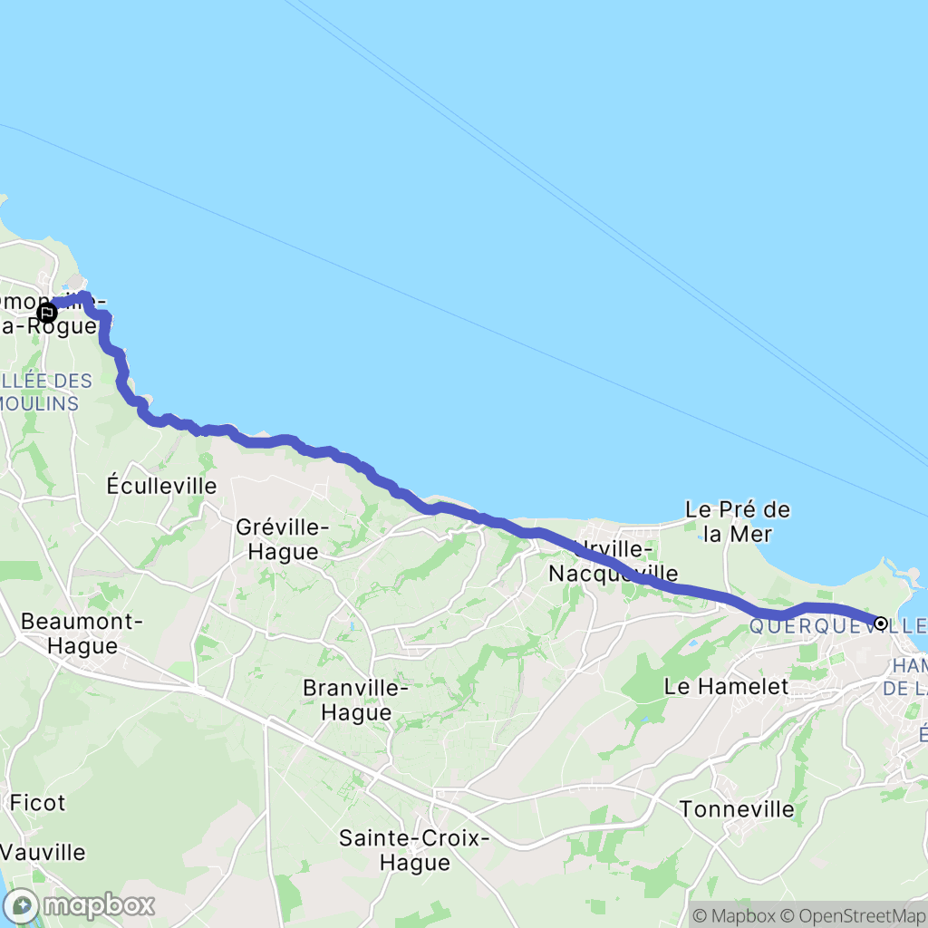 Querqueville : carte du parcours de randonnée - France