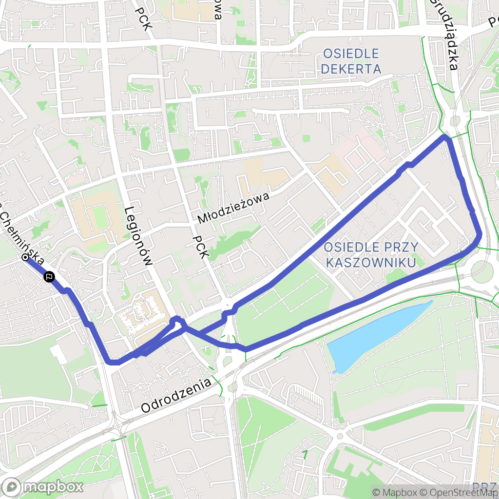 Toruń: mapa trasy - Poland