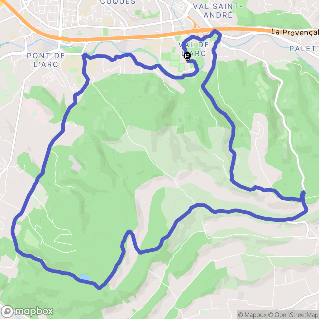 Aix-en-Provence : carte du parcours de randonnée - France