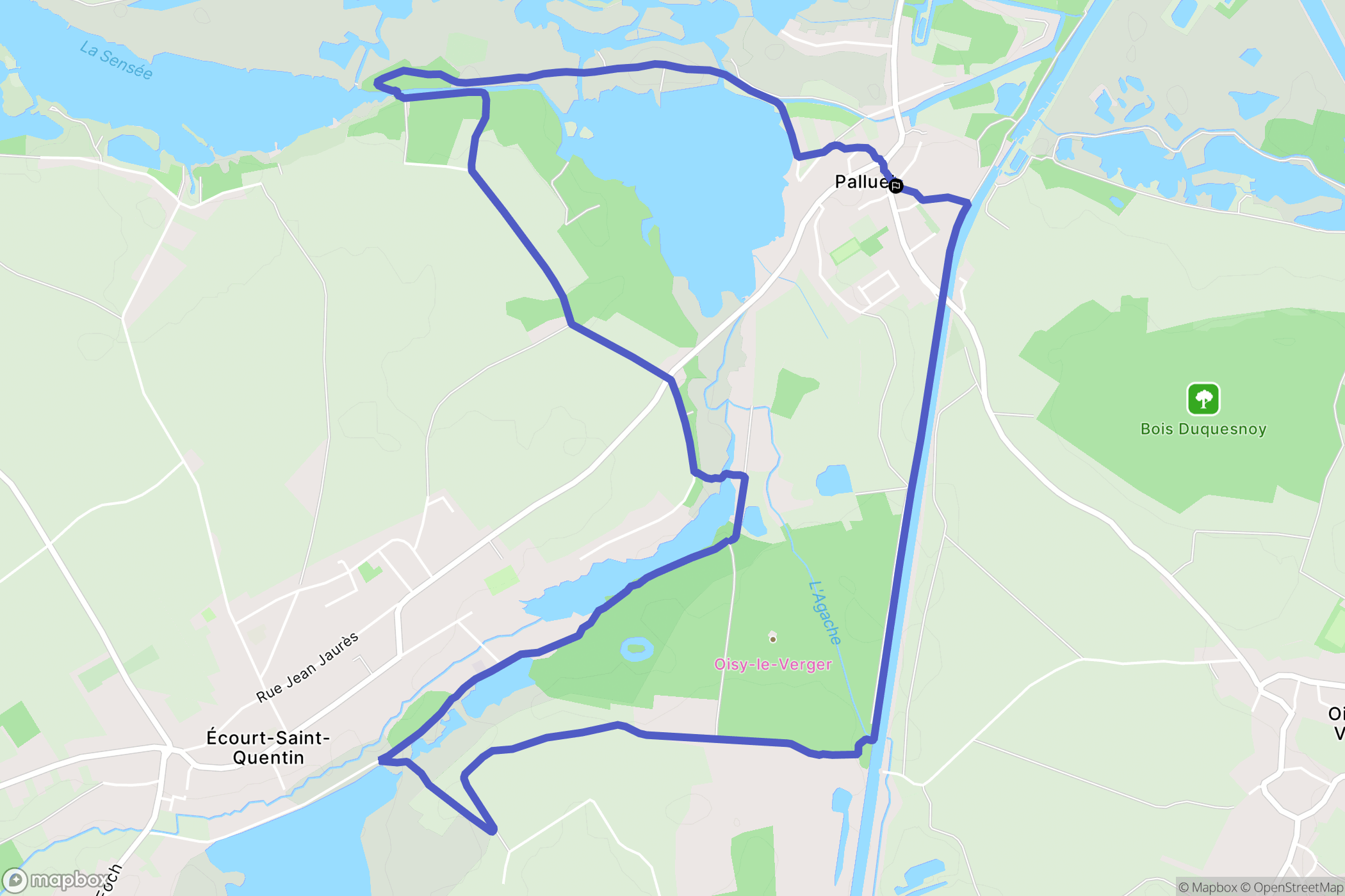 Palluel : carte du parcours de randonnée - France