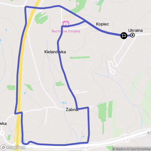 Kielanówka: mapa trasy - Poland