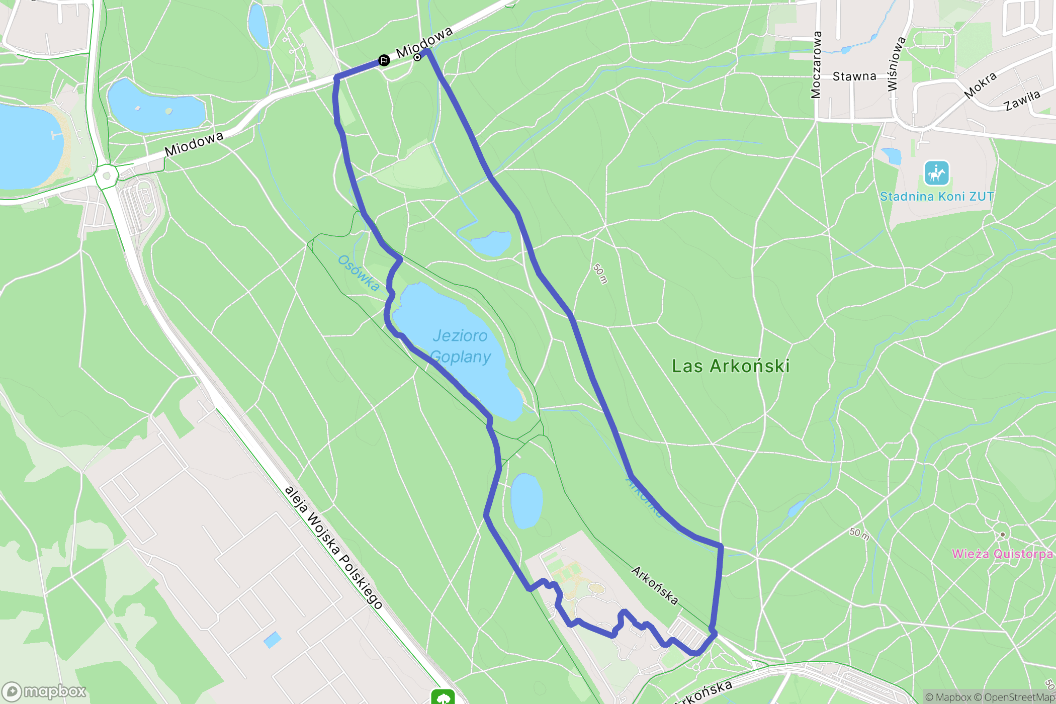 Szczecin: mapa trasy - Poland