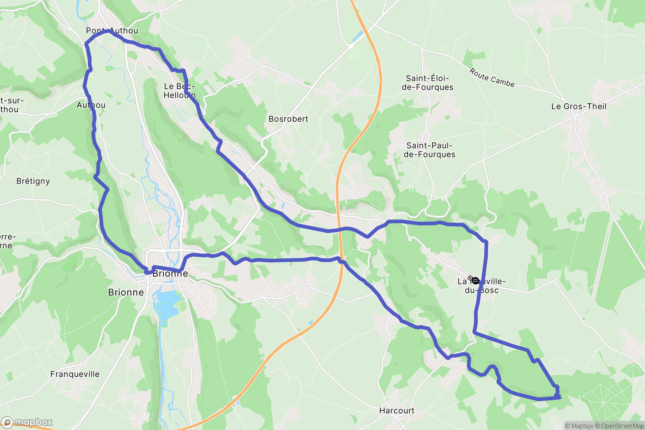 La Neuville-du-Bosc : carte du parcours de randonnée - France