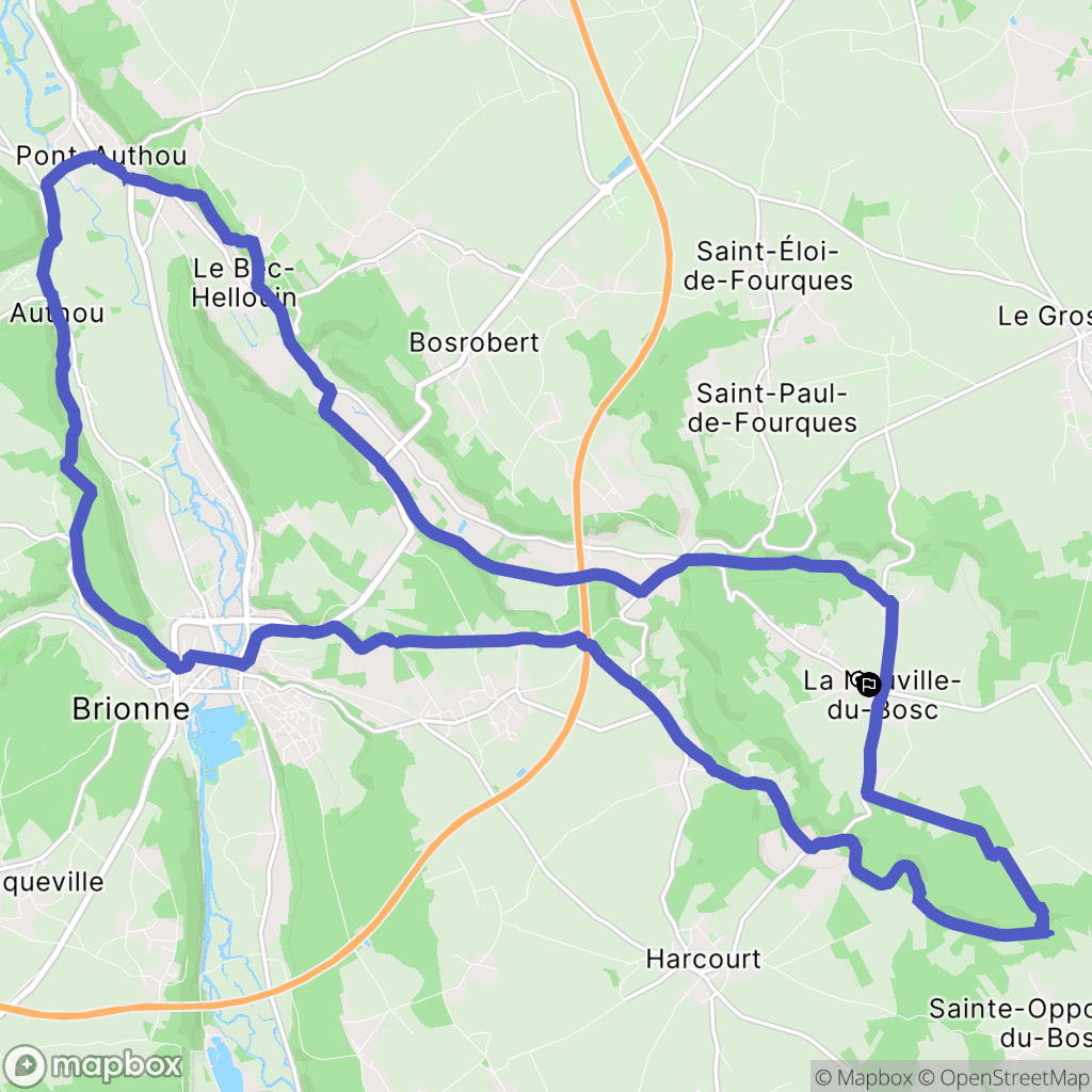 La Neuville-du-Bosc : carte du parcours de randonnée - France