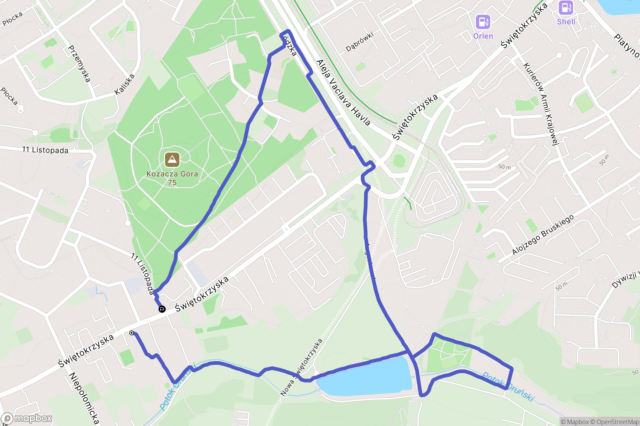 Gdańsk: mapa trasy - Poland