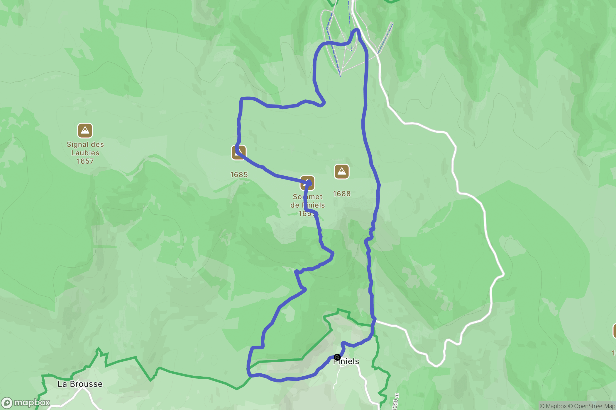 Pont-de-Montvert-Sud-Mont-Lozère : carte du parcours de randonnée - France