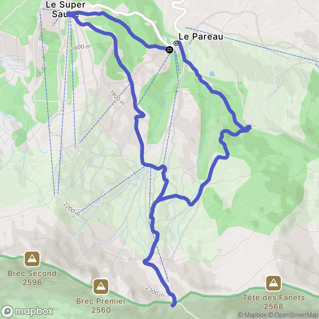 Enchastrayes : carte du parcours de randonnée - France