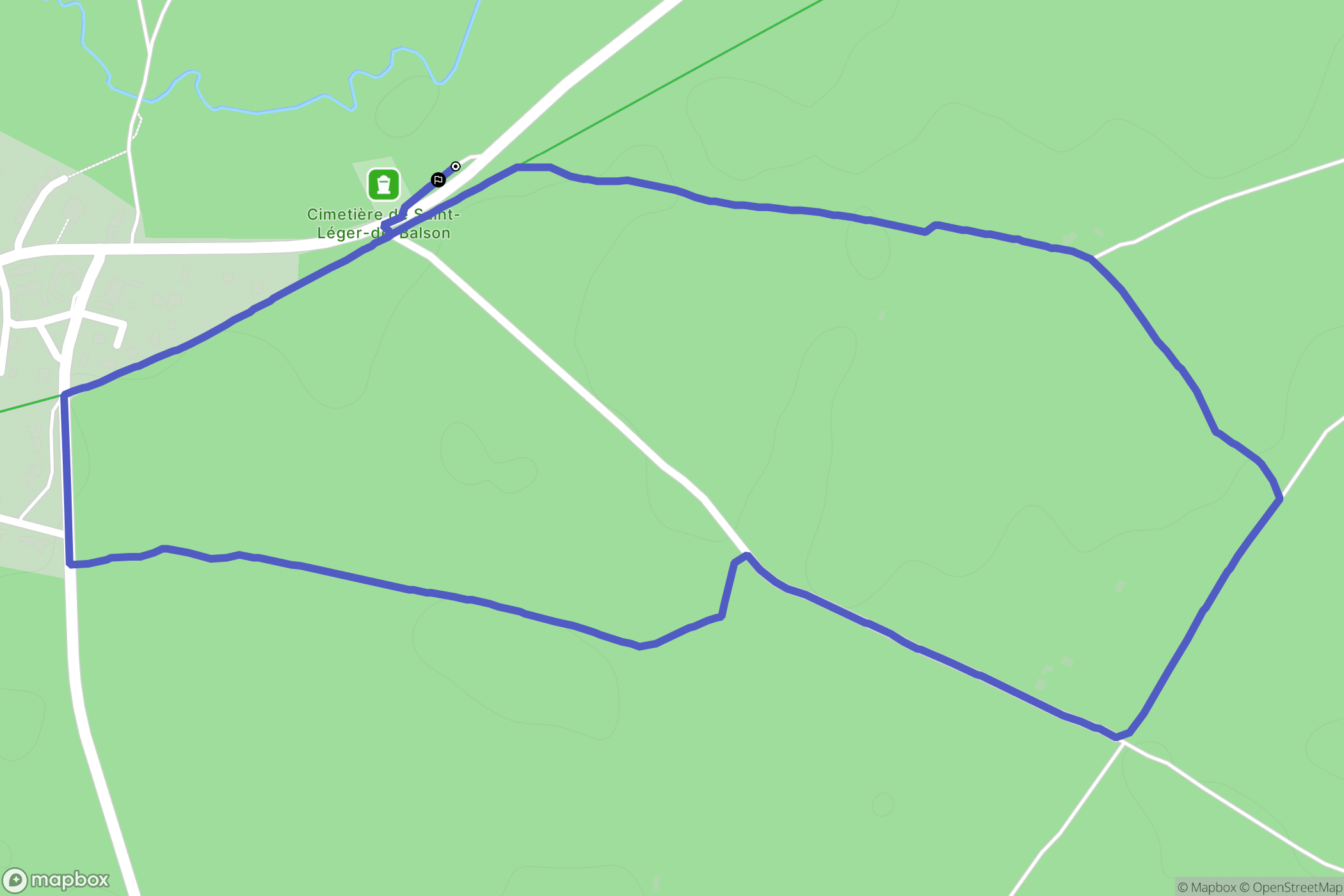 Saint-Léger-de-Balson : carte du parcours de randonnée - France