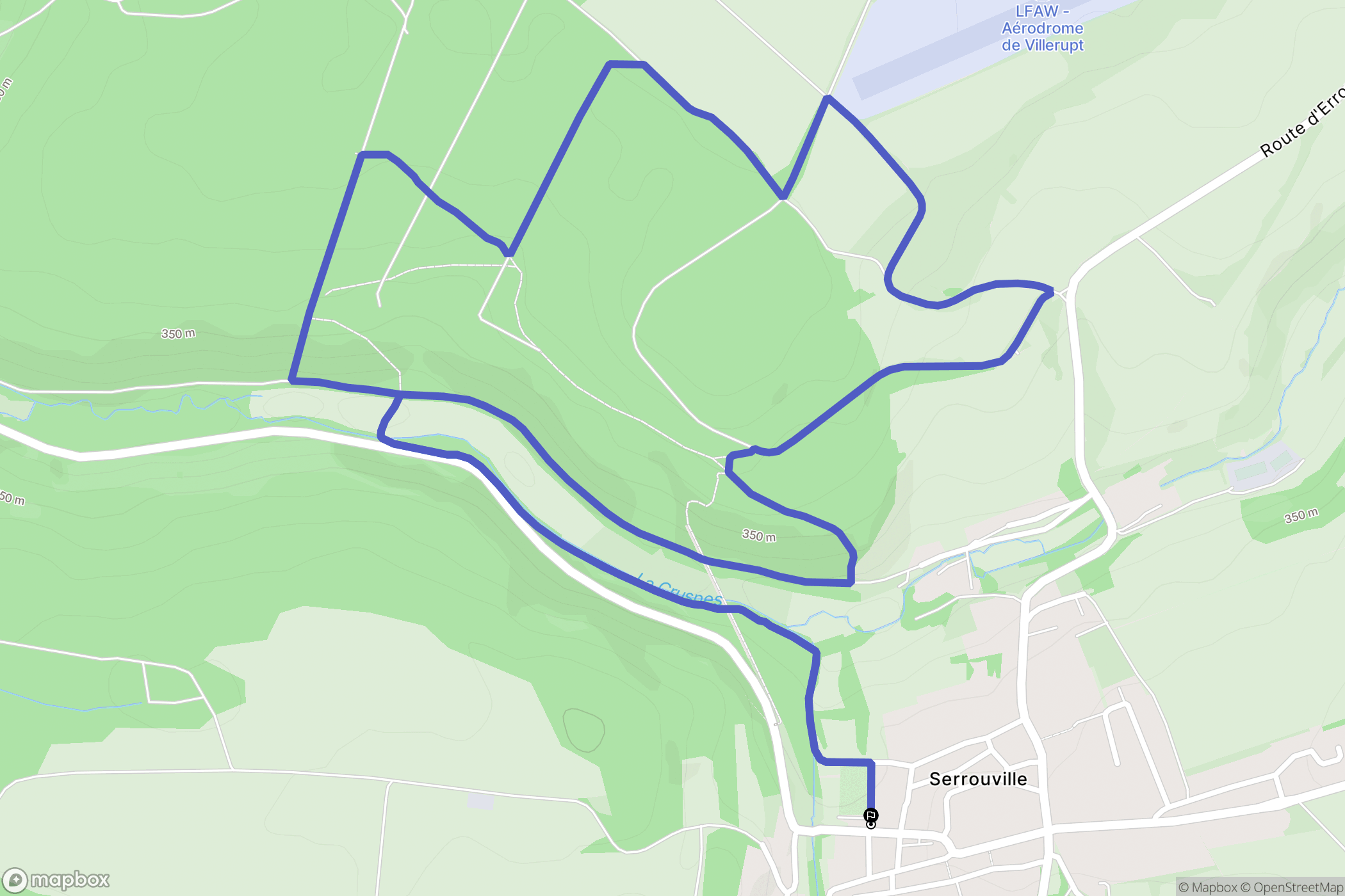 Serrouville : carte du parcours de randonnée - France