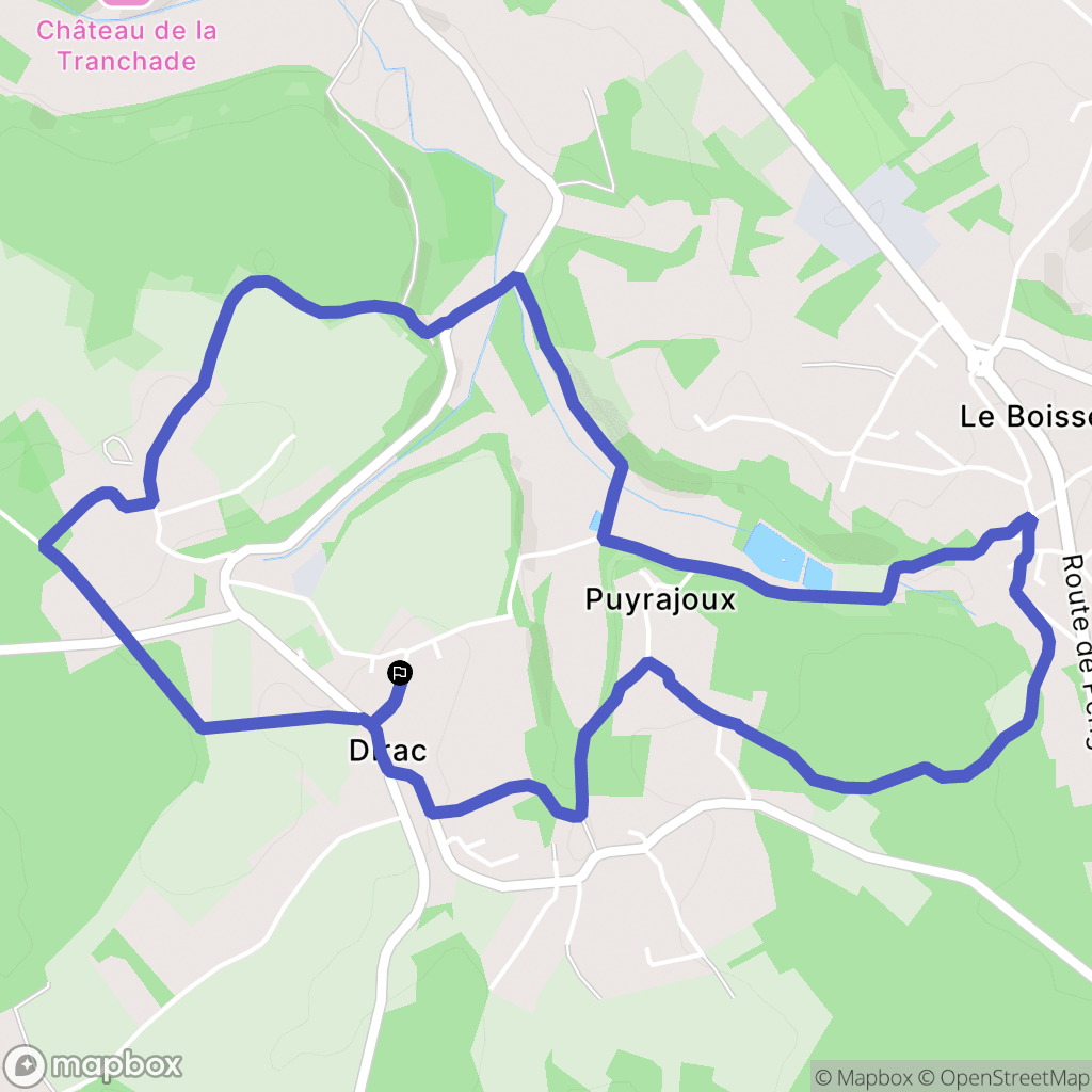 Dirac : carte du parcours de randonnée - France