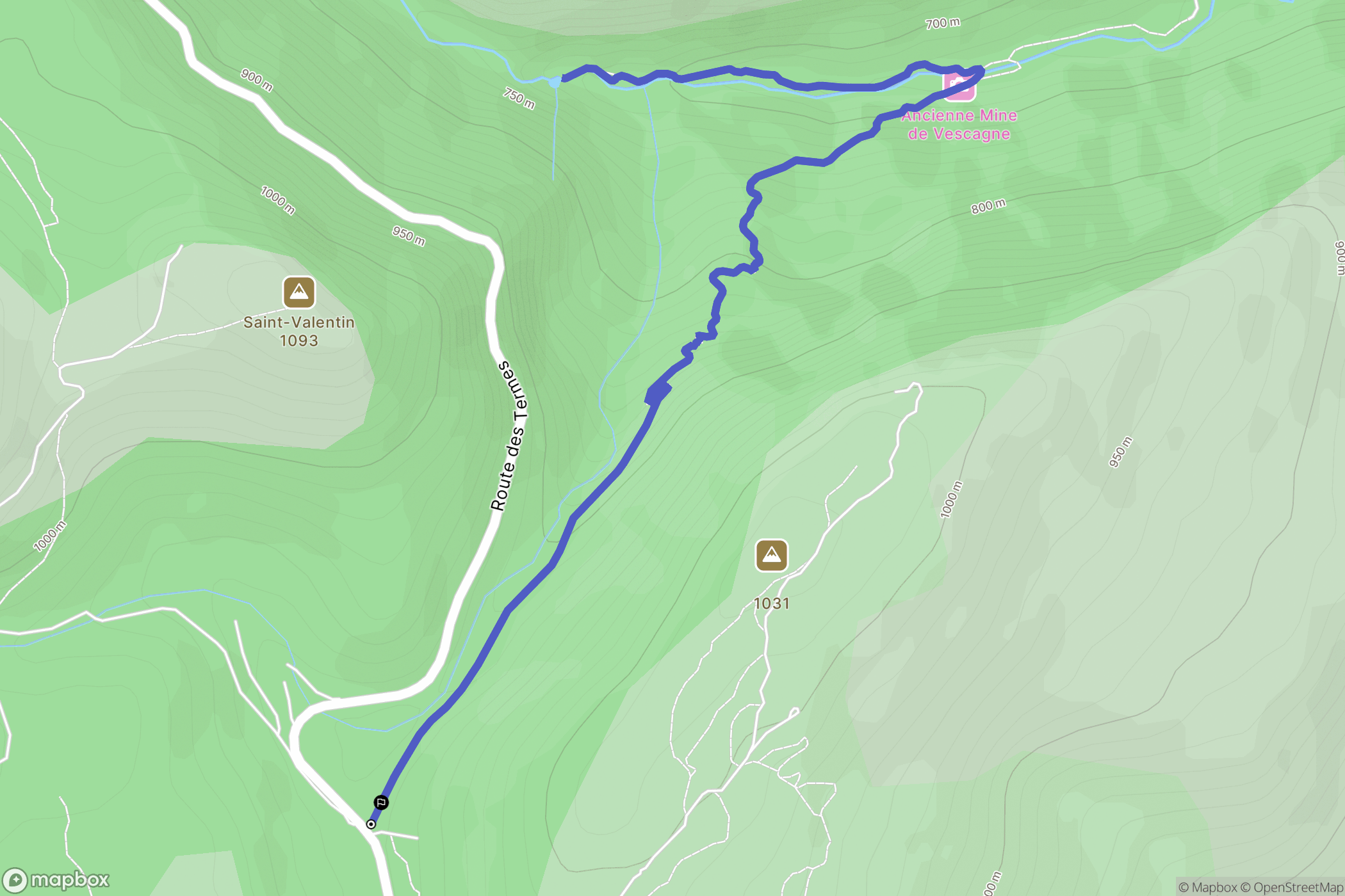 Coursegoules : carte du parcours de randonnée - France