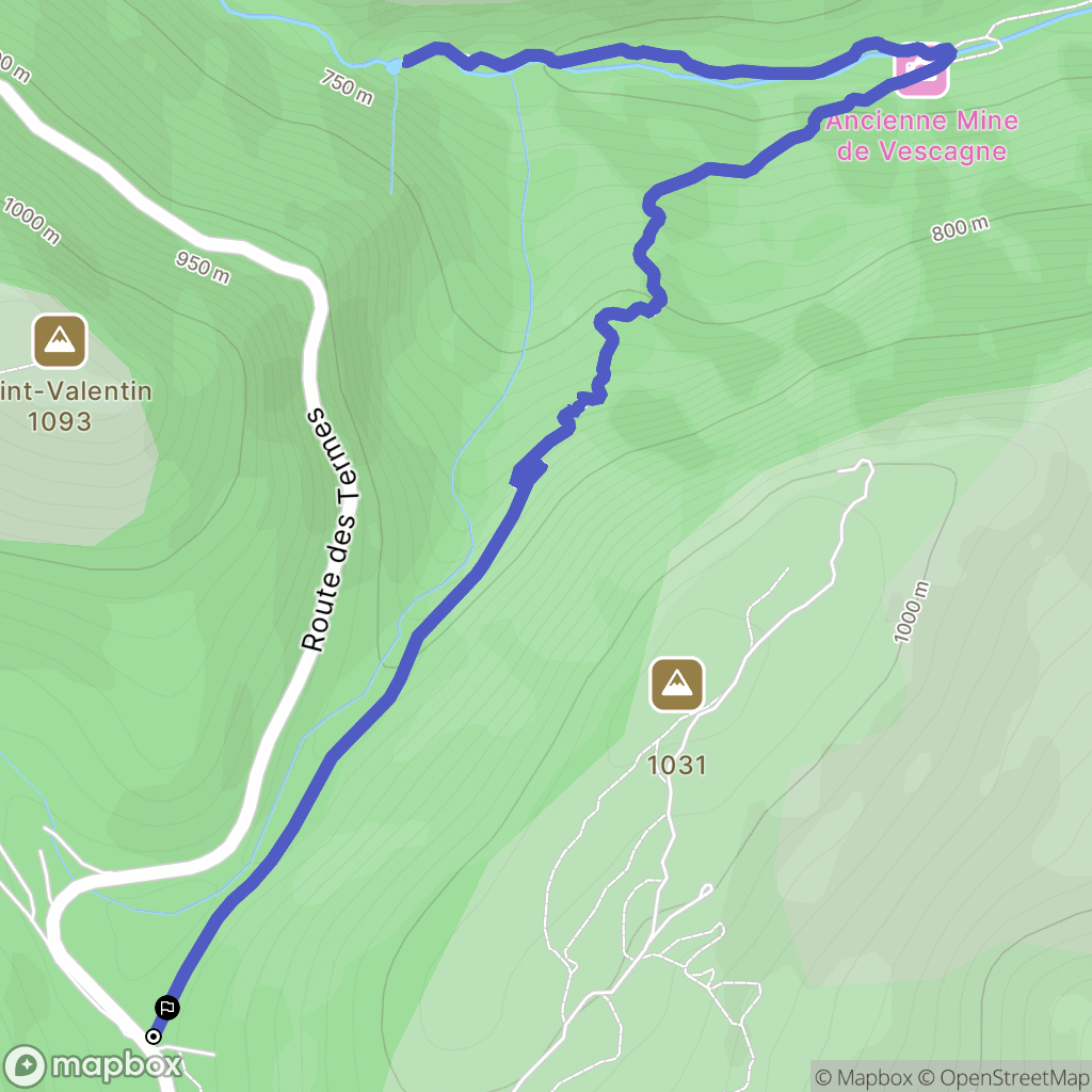 Coursegoules : carte du parcours de randonnée - France