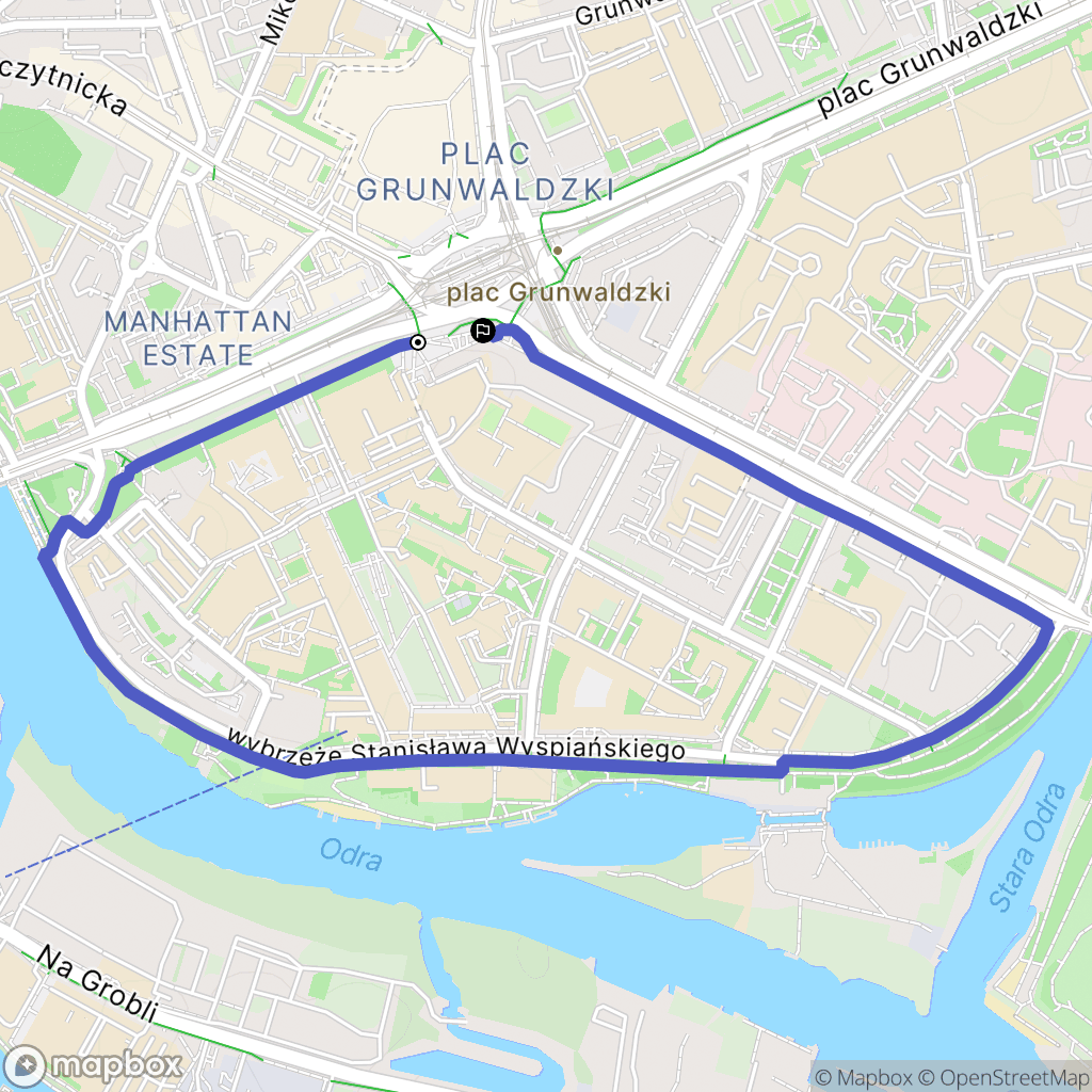 Wrocław: mapa trasy - Poland
