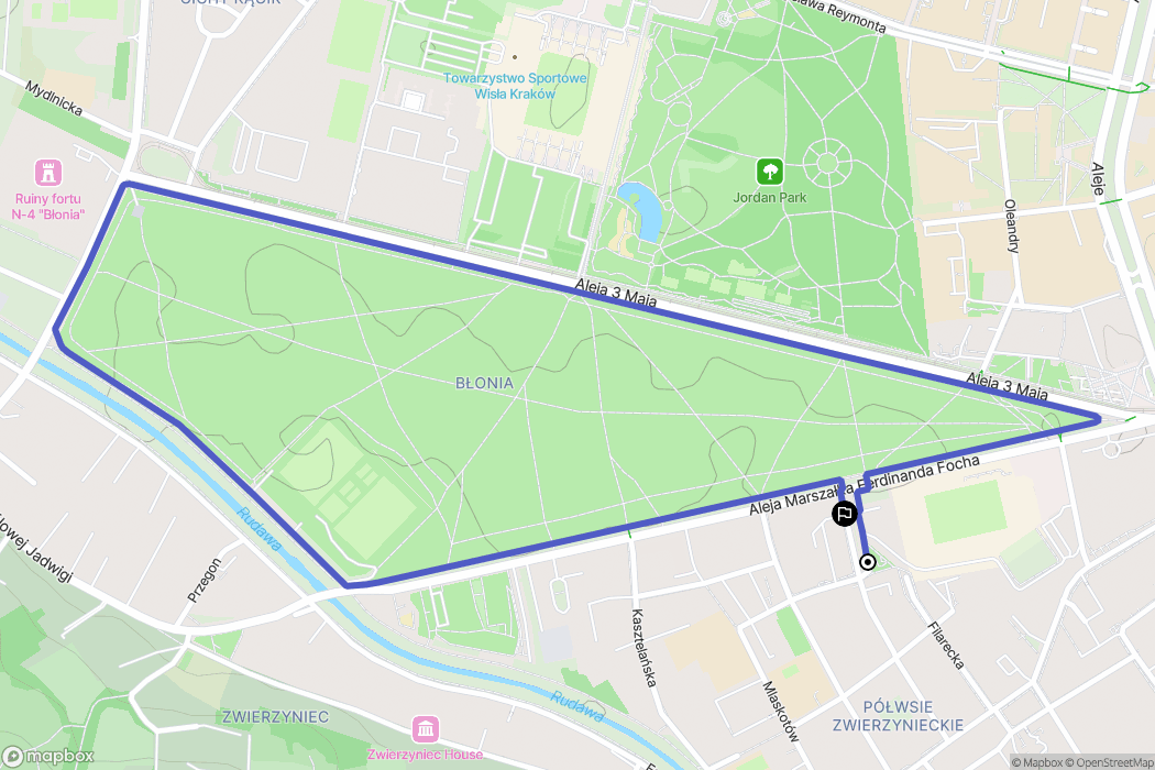 Kraków: mapa trasy - Poland