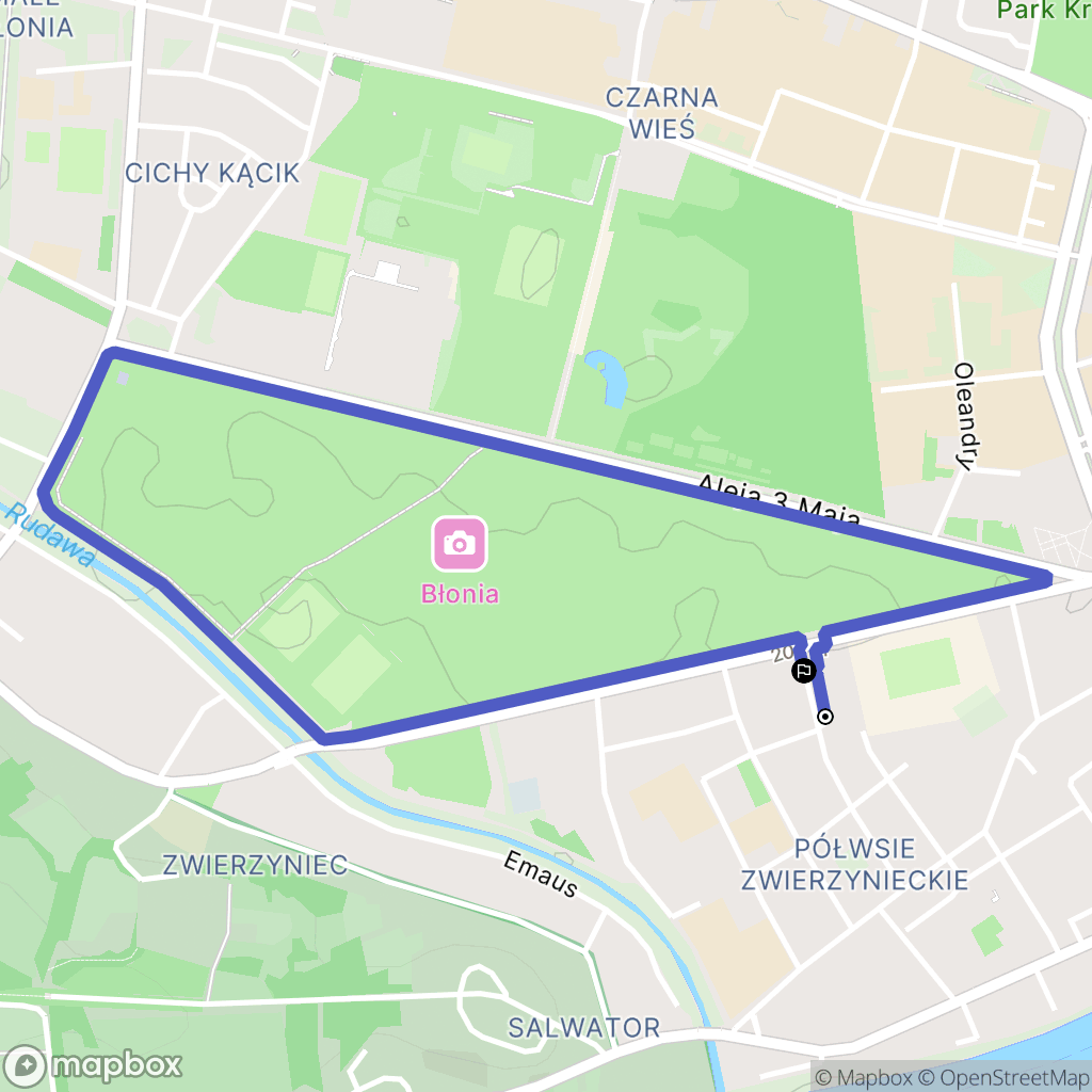 Kraków: mapa trasy - Poland