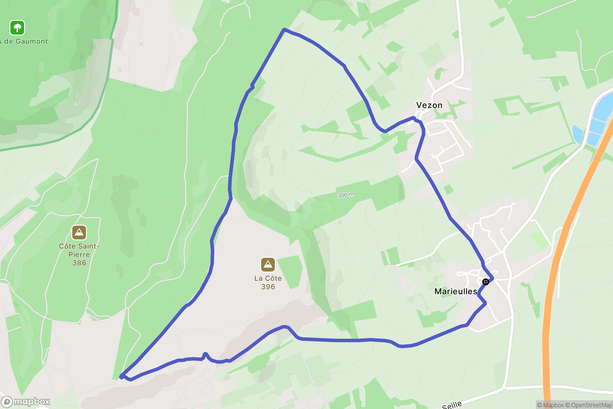 Marieulles : carte du parcours de randonnée - France