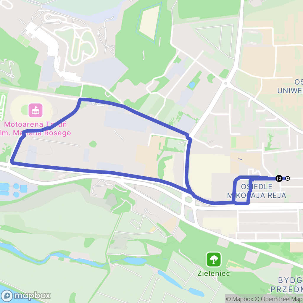 Toruń: mapa trasy - Poland