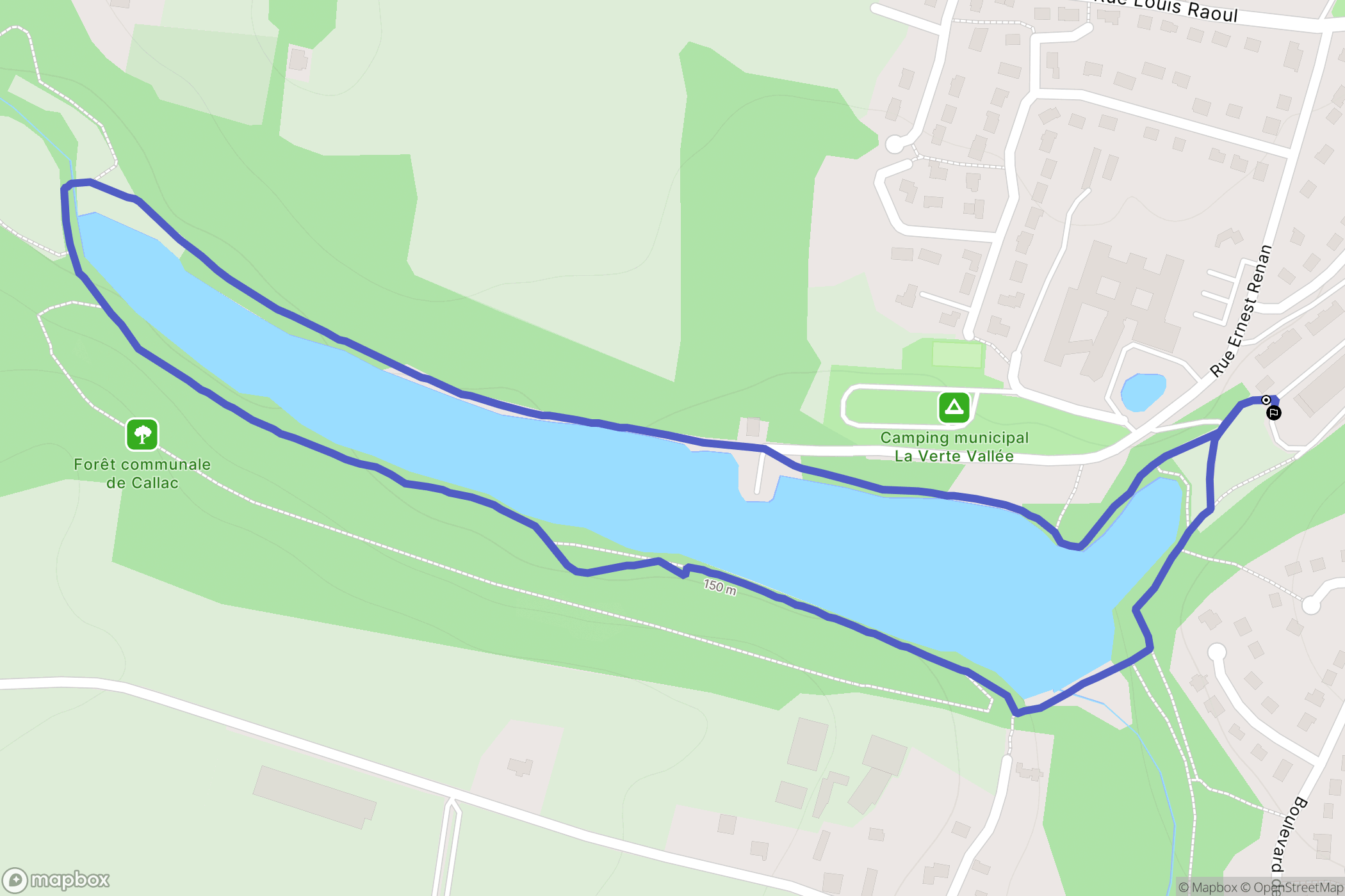 Callac : carte du parcours de randonnée - France