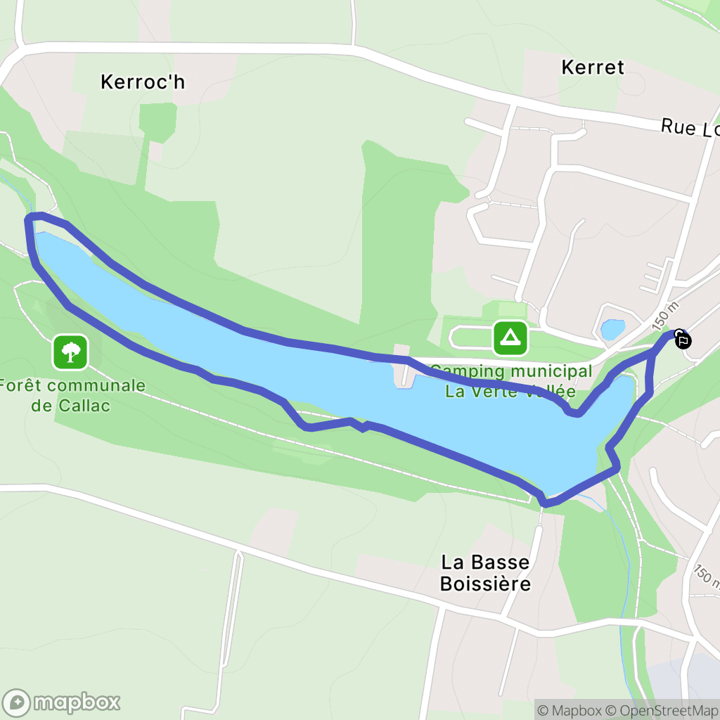Callac : carte du parcours de randonnée - France