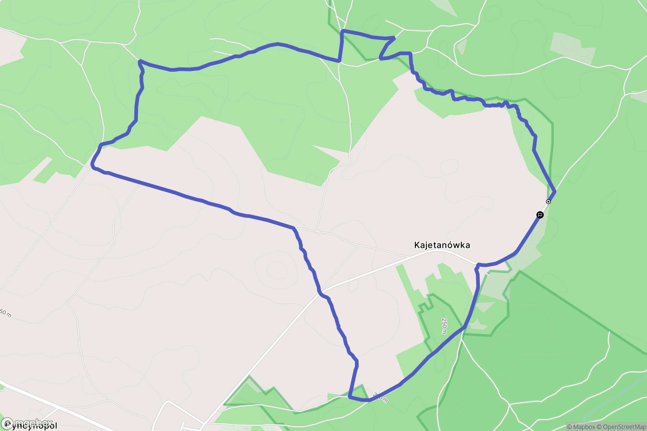 Kajetanówka: mapa trasy - Poland