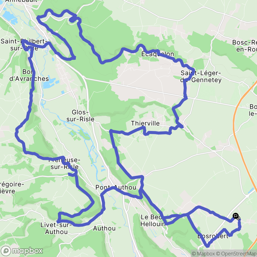 Bosrobert : carte du parcours de randonnée - France