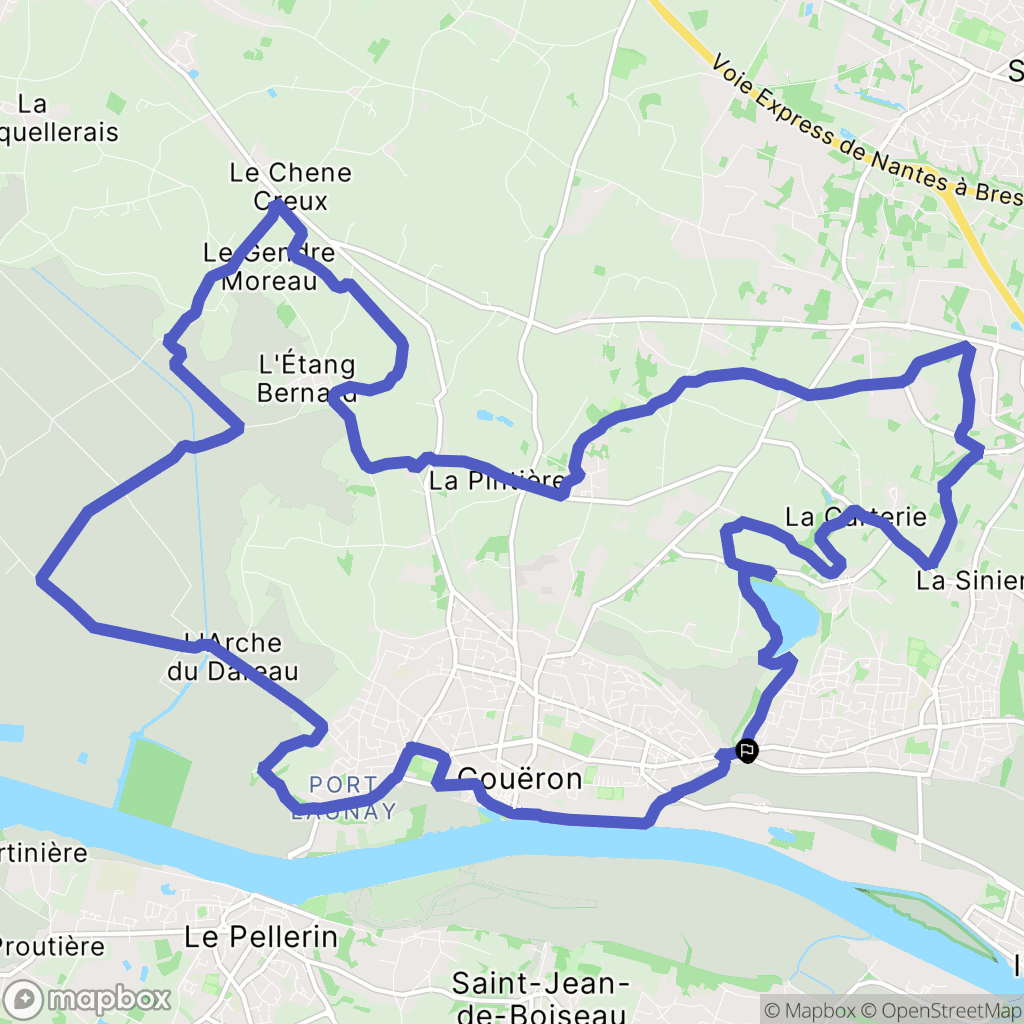 Couëron : carte du parcours de randonnée - France