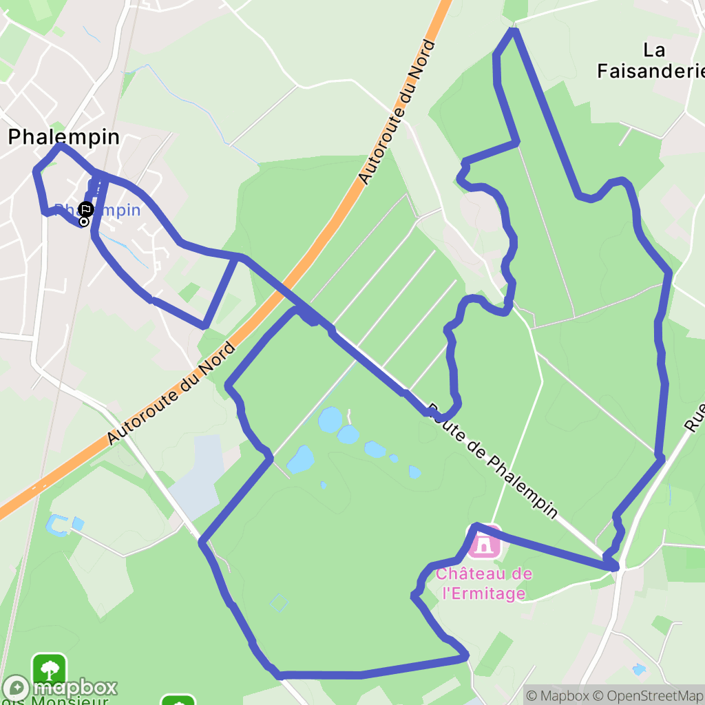 Phalempin : carte du parcours de randonnée - France
