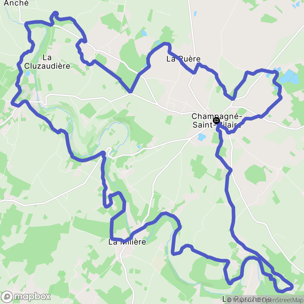 Champagné-Saint-Hilaire : carte du parcours de randonnée - France